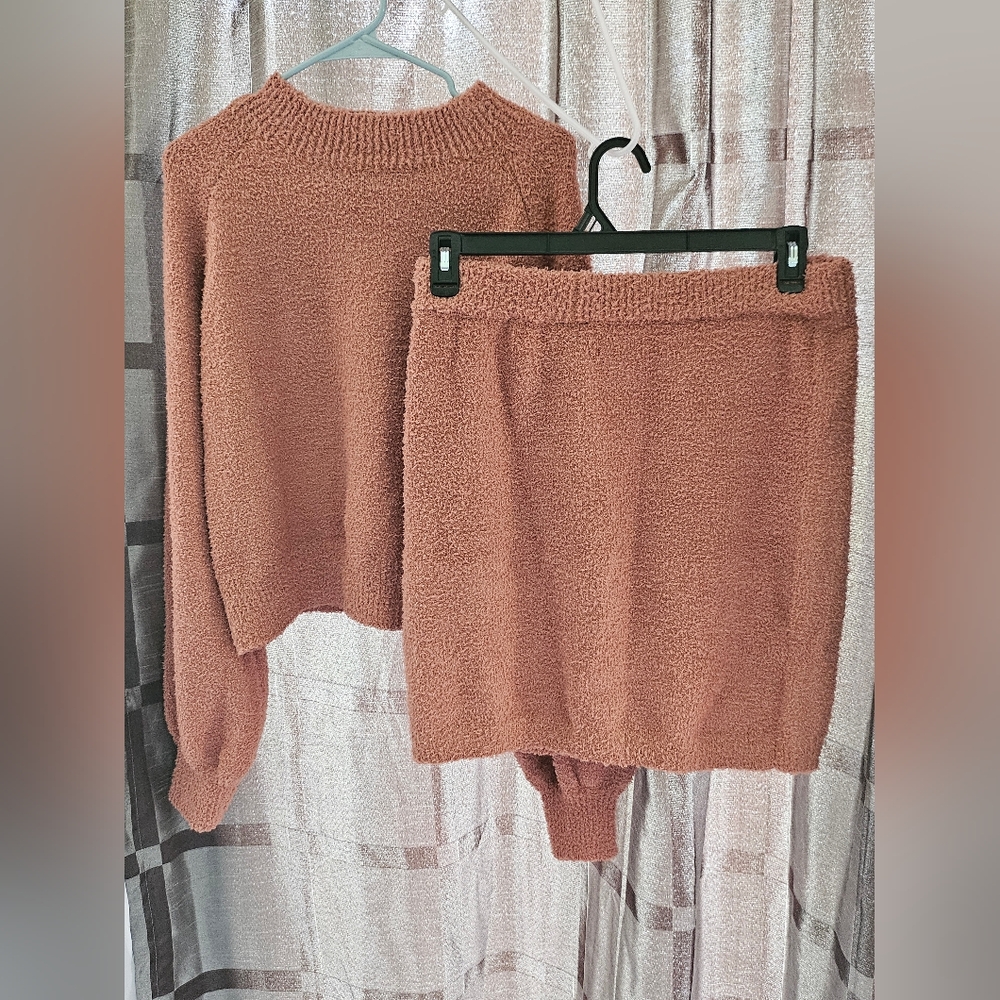 Dokotoo Women's 2 Piece Sweater Dress Crop Top & Skirt, Tan, Size XL, NWT